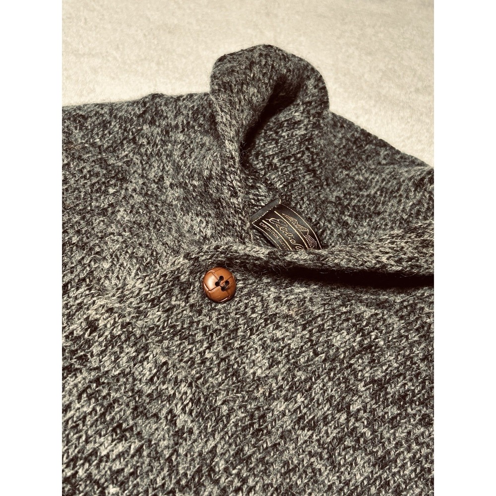 Eddie Bauer Sweater‎ Men's XL  Gray Shawl Collar Button Pullover VINTAGE